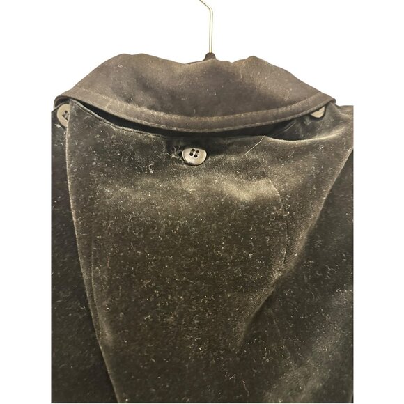 Gallery Womens Petite Hooded Black Trench Coat With Button Details & Pockets - Picture 6 of 6